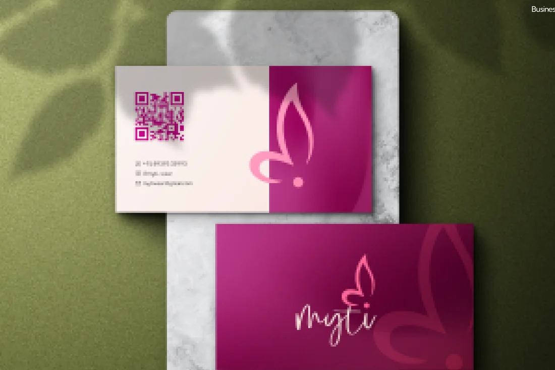 Myti business cards, front and back