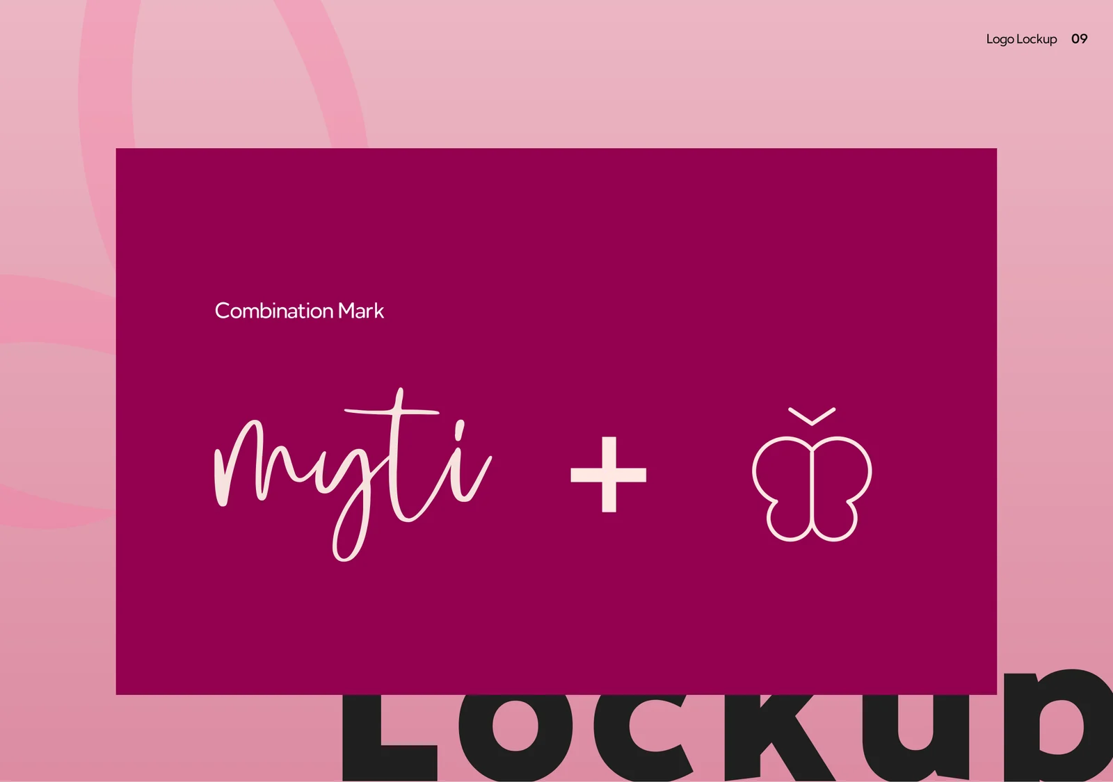 Guidelines page: logo lockup, wordmark plus butterfly