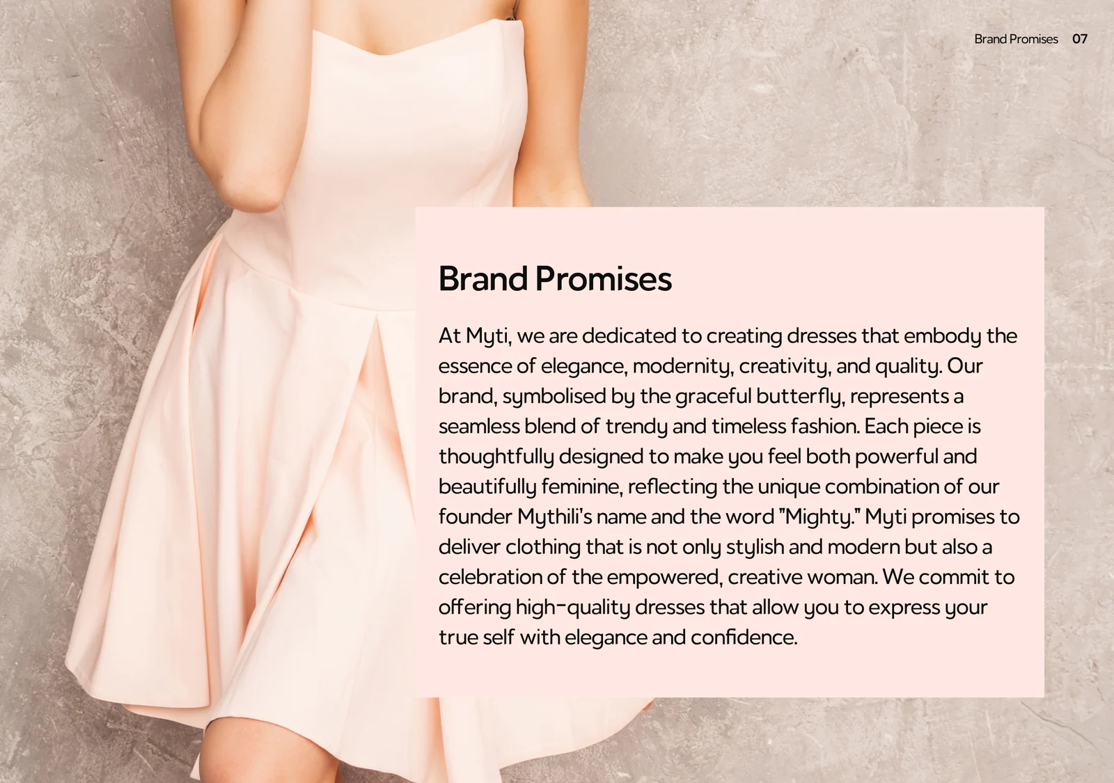 Guidelines page: brand promises