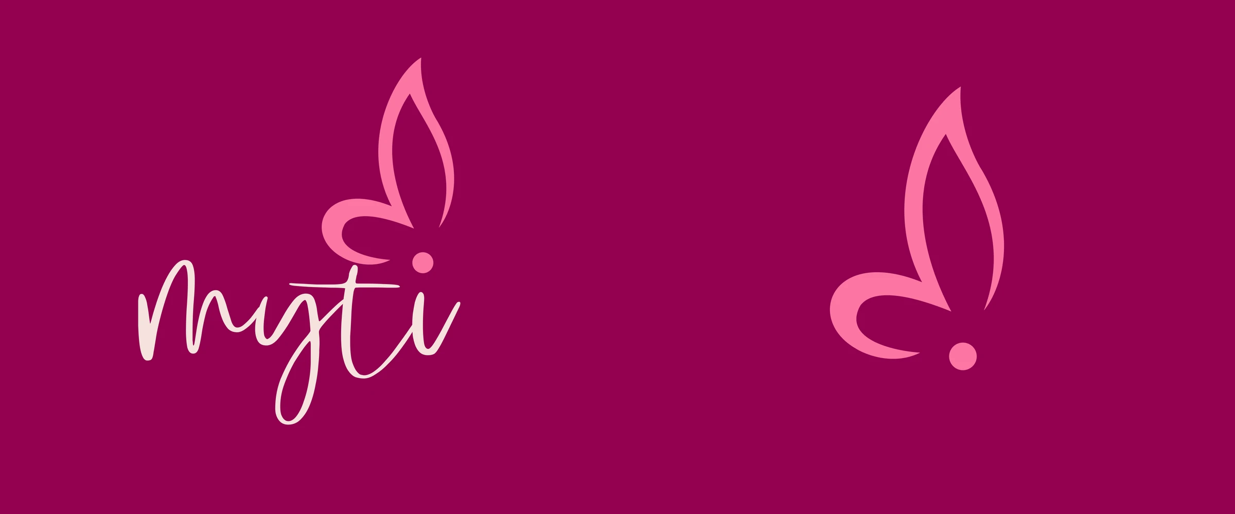 Myti full logo and butterfly symbol on burgundy