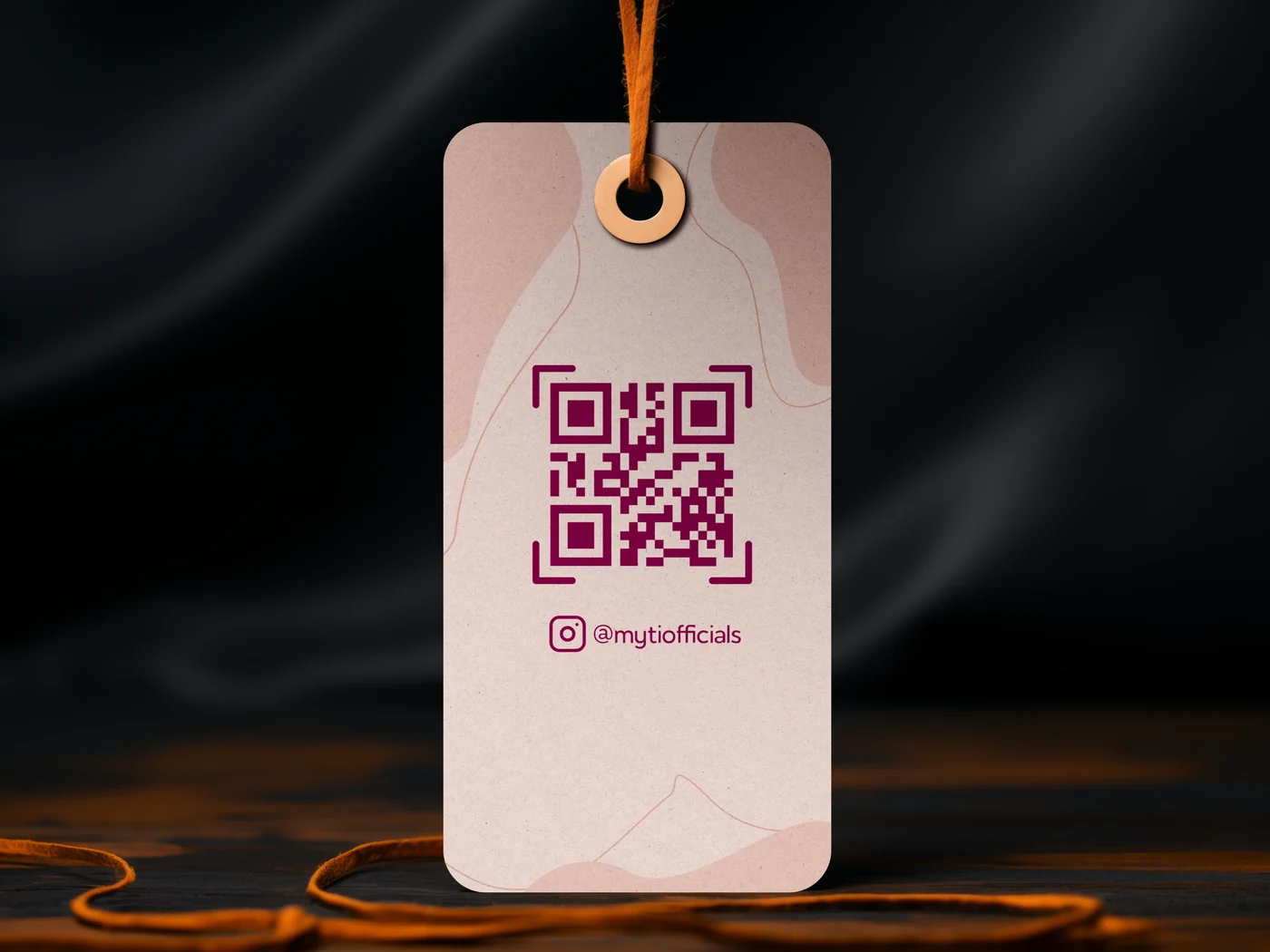 Myti clothing tag with a QR code